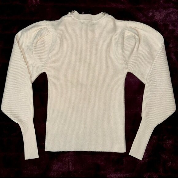 BRAND NEW - Love Token JEWELED NECKLINE SWEATER (size xs) boho casual statement - Picture 7 of 7